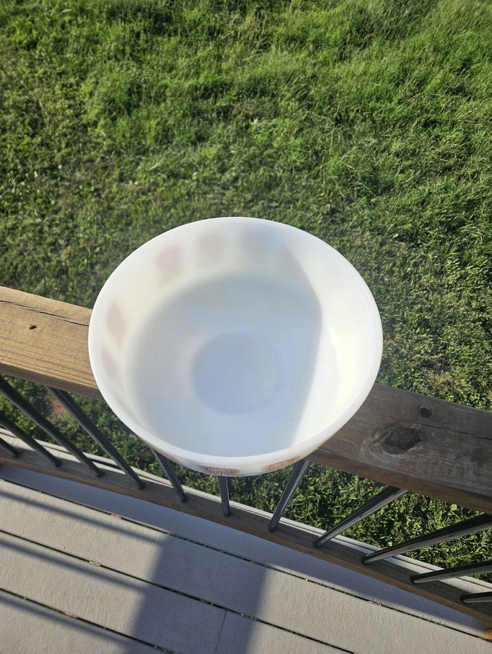 🌻 Vintage Federal Glass Brown Sunflower Mixing Bowl - 3.5 Qt,  Farmhouse Cottag